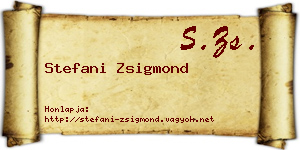 Stefani Zsigmond névjegykártya